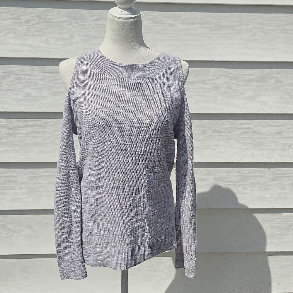 Cold-Shoulder Knit Sweater - Cream